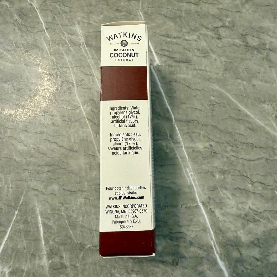 Watkins Imitation Coconut Extract – 2 fl oz – Sealed – Baking Flavoring