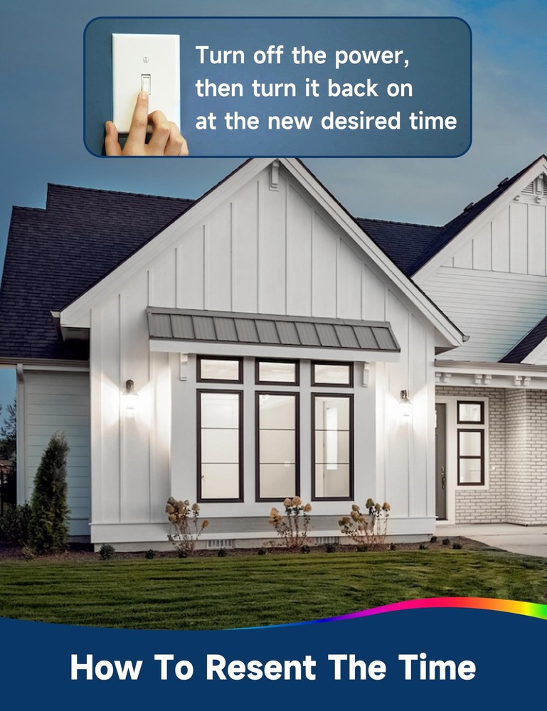 Timer Light Bulbs (4-Pack), 2 Mode: Auto On/Off (1H/3H/6H/12H) or General E26...