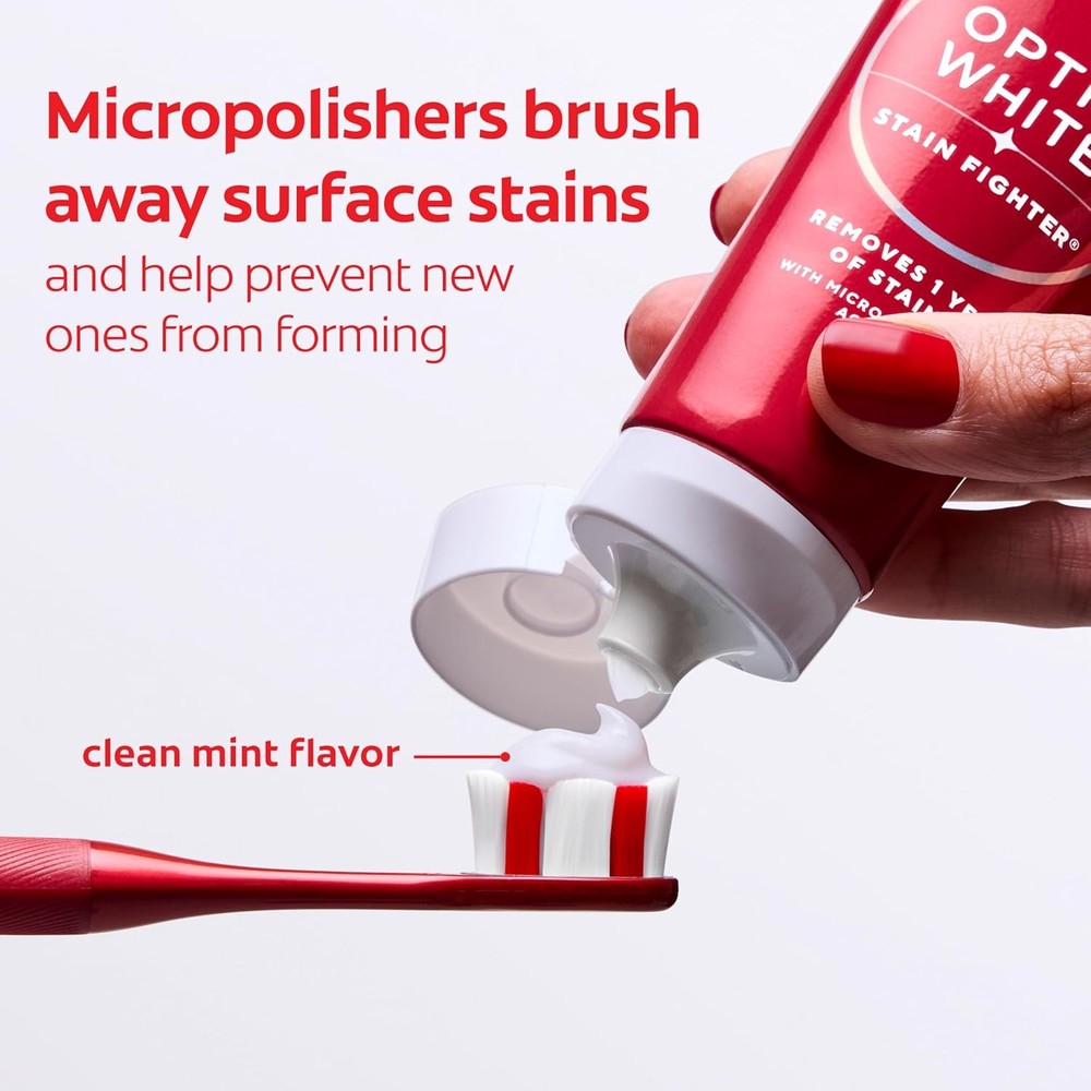 Colgate Optic White Stain Fighter Clean Mint Paste Teeth Whitening Toothpaste, 4