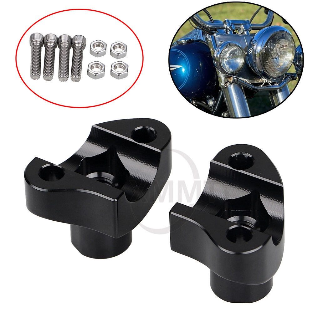 1.7" Black Handlebar Risers Bottom For Harley Heritage Softail Night Train FXSTB
