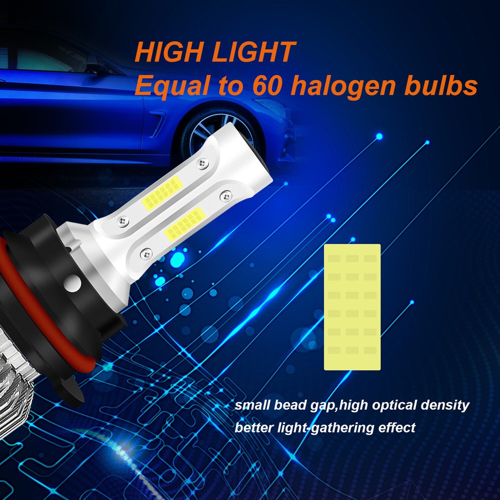 For Car Impala 1994-1996 LED Headlight High/Low Beam Bulbs 6000K Kit White