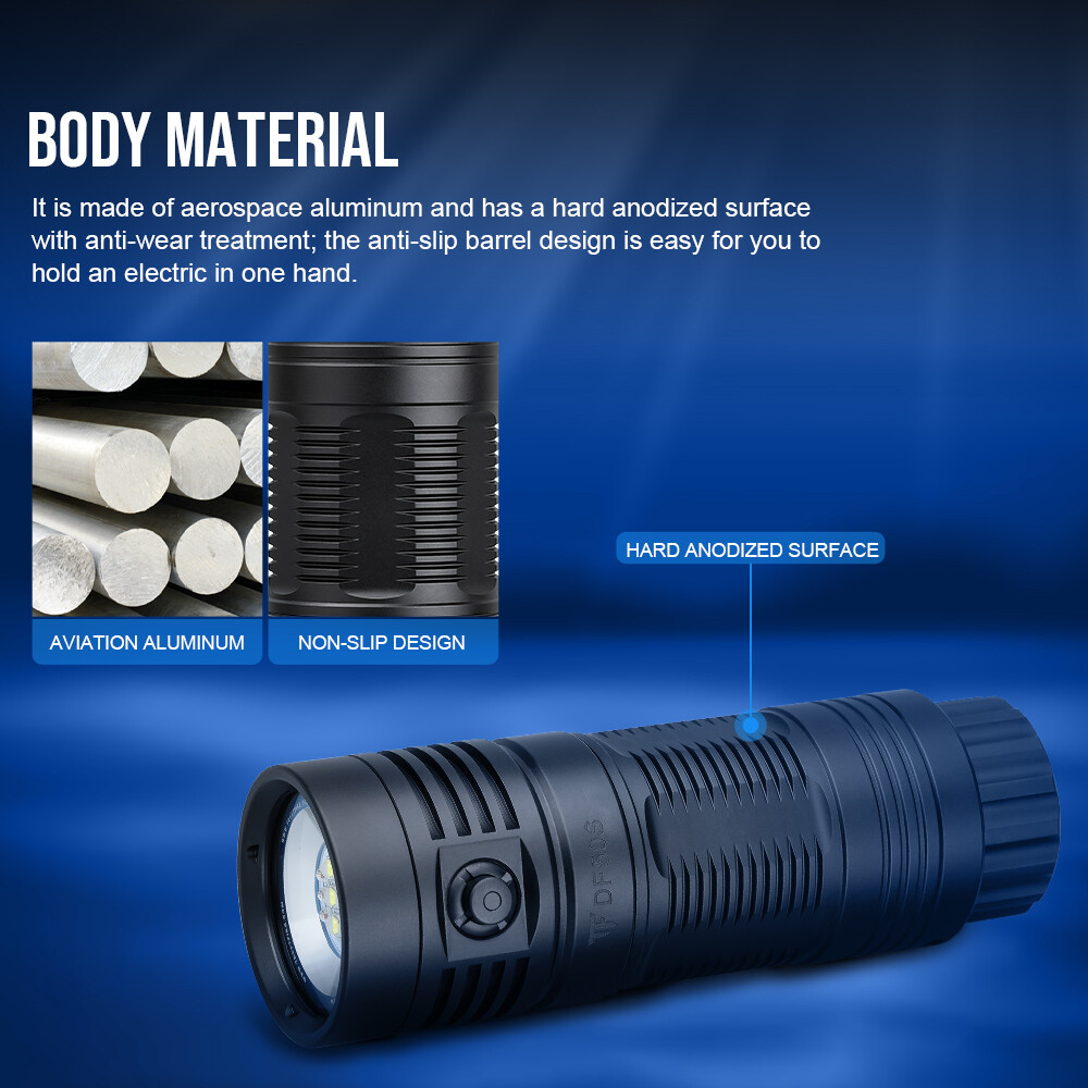 Trustfire DF50S 6500LM TypeC Charging Diving Light Scuba Flashlight 3 Modes R