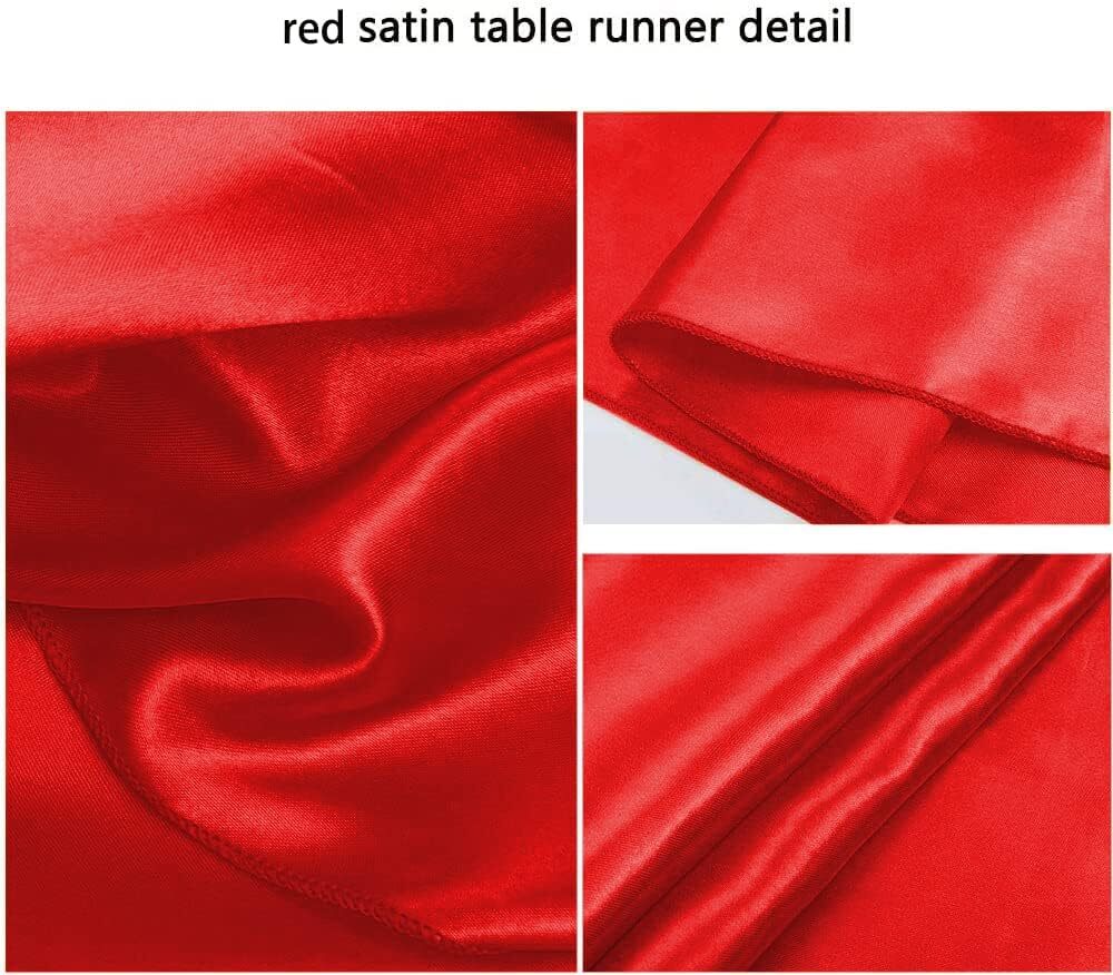 Red Table Runner Satin Table Runner 5 Pack 12x108 inch Satin Table Runner Sil...