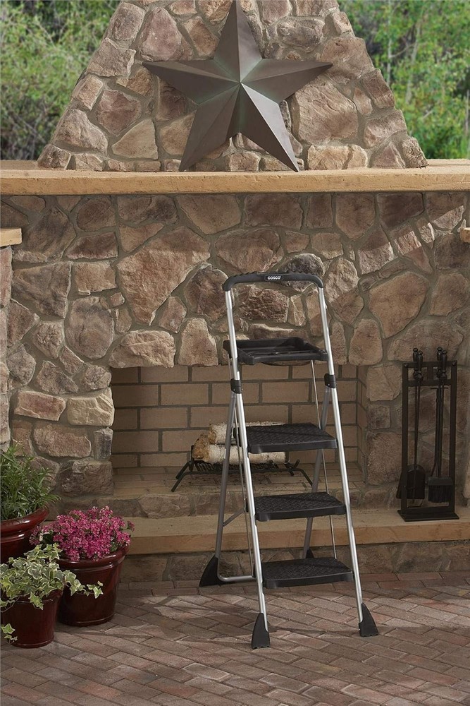 Max Steel Work Platform - Easy Fold One-Hand Lock, 225 lbs Capacity, Black