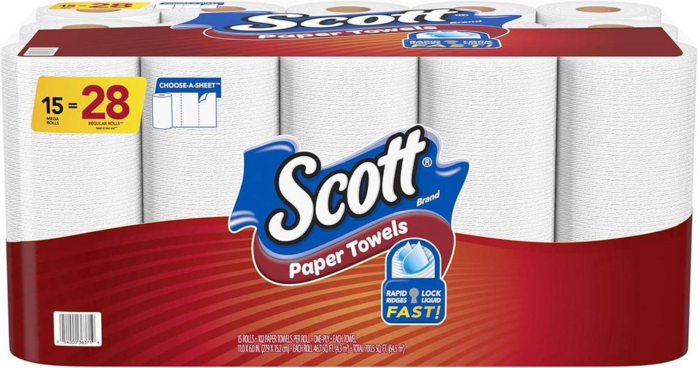 Paper Towels, Choose-A-Sheet - 30 Mega Rolls = 56 Regular Rolls (102 Sheets per