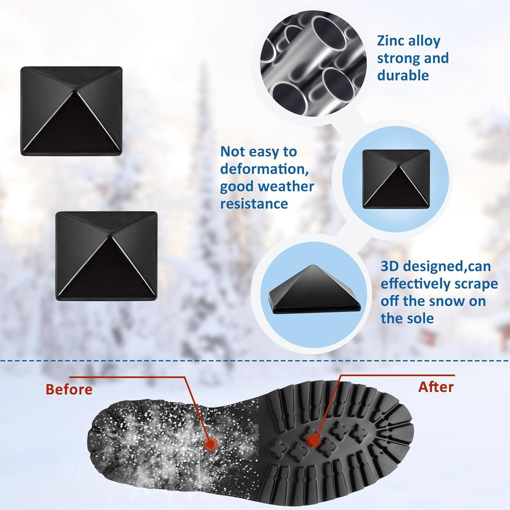 36Pcs Self-Adhesive Snowboard Stomp Pad Pyramid Studs for Enhanced Grip