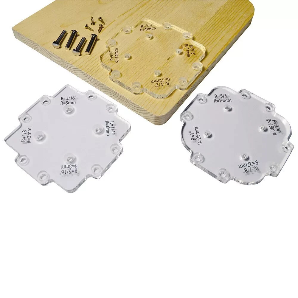 Router corner radius jig kit table work template trim bit woodworking 12 profile