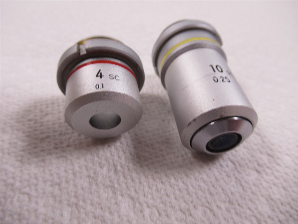 Nikon 4x and 10x Microscope Objective Lenses 160mm for SC Model Microscopes