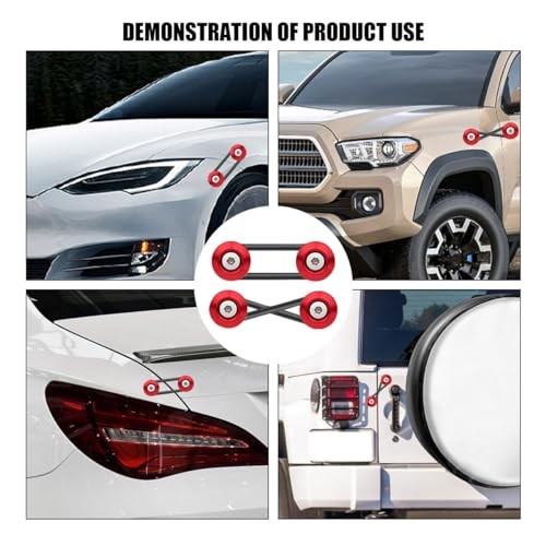 Bumper Trunk Quick Release Kit, Quick Release Front Rear Bumper Fasteners Red