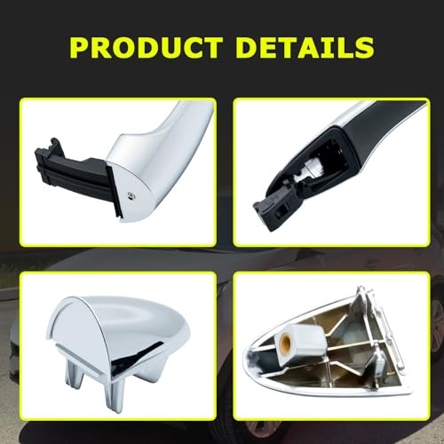 4 Pcs Chrome Front and Rear Driver Passenger Side Exterior Door Handle