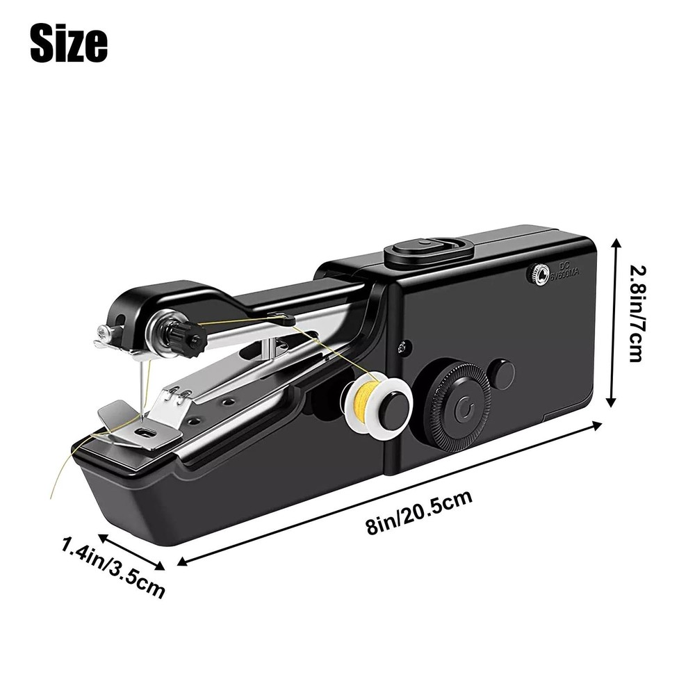 1Pc Handheld Mini Sewing Machine Stitch Electric Compact Tool w/ Accessories
