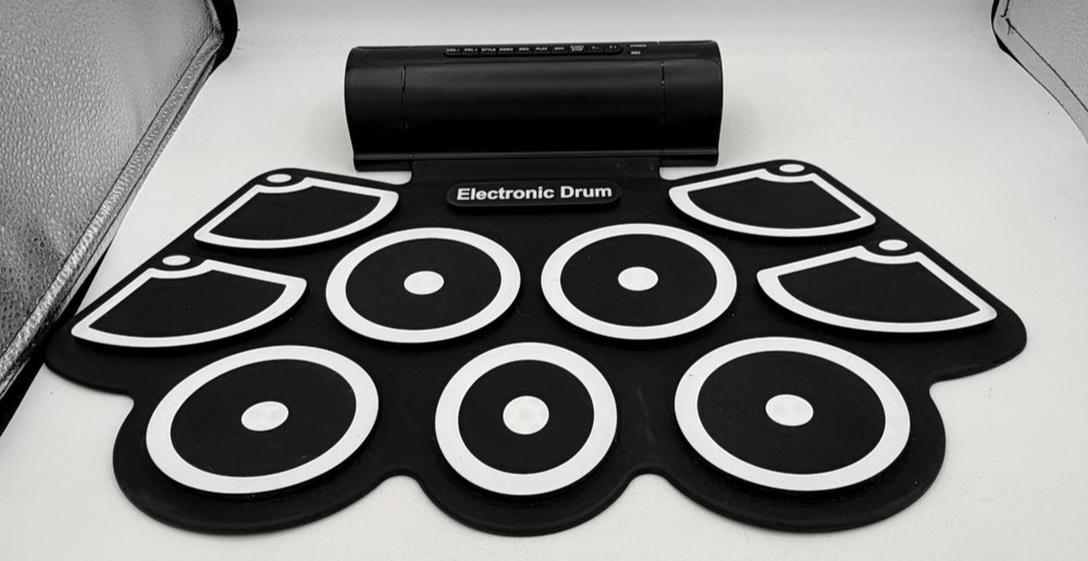 Electronic Drum Set 9 Pads Drum Practice Pad Kit Roll-Up Electric Drum Set READ