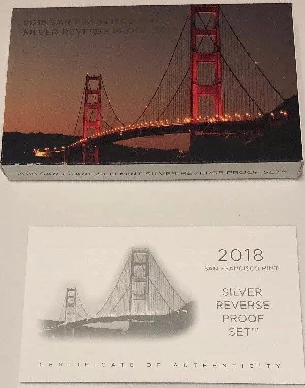 SAN FRANCISCO MINT  2018 SILVER REVERSE PROOF SET Replacement Box COA No Coins