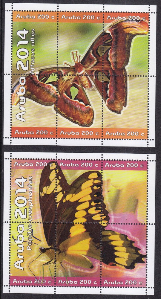Arubu Issue 2014 (SS 770-771) Butterflies