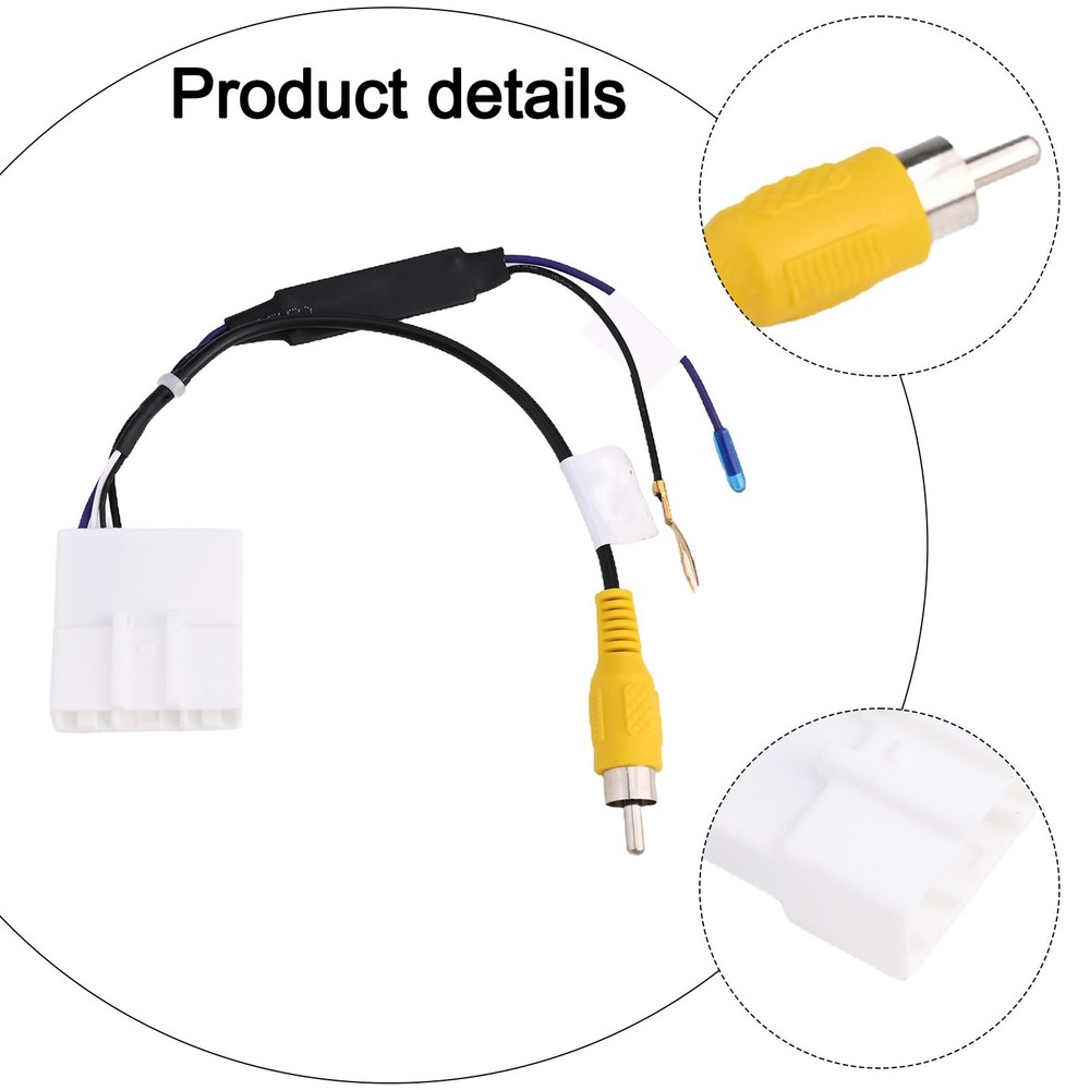 Car Reverse View Adapter Cable for KIA Black + White Easy Installation