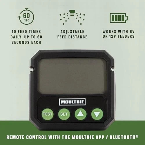Moultrie Universal Digital Timer III Deer Feeder Timer, Bluetooth, 10 Feeds