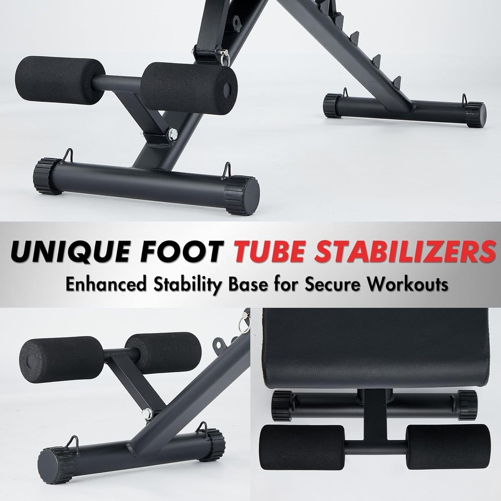 Adjustable Weight Bench Foldable Workout Bench Home Gym Full Body Strength Train
