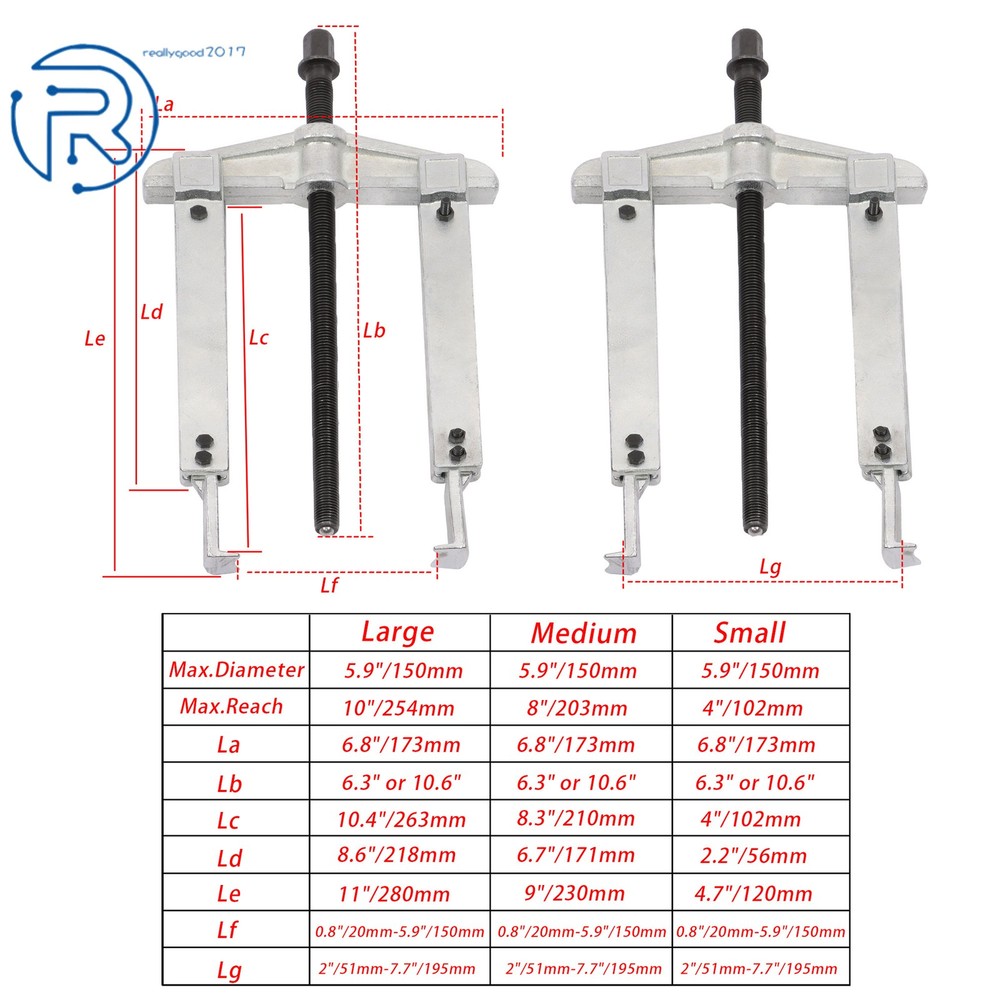 Bearing Flywheel Pulley Puller Set Bearing Removal Tool 2 Jaw Gear Puller