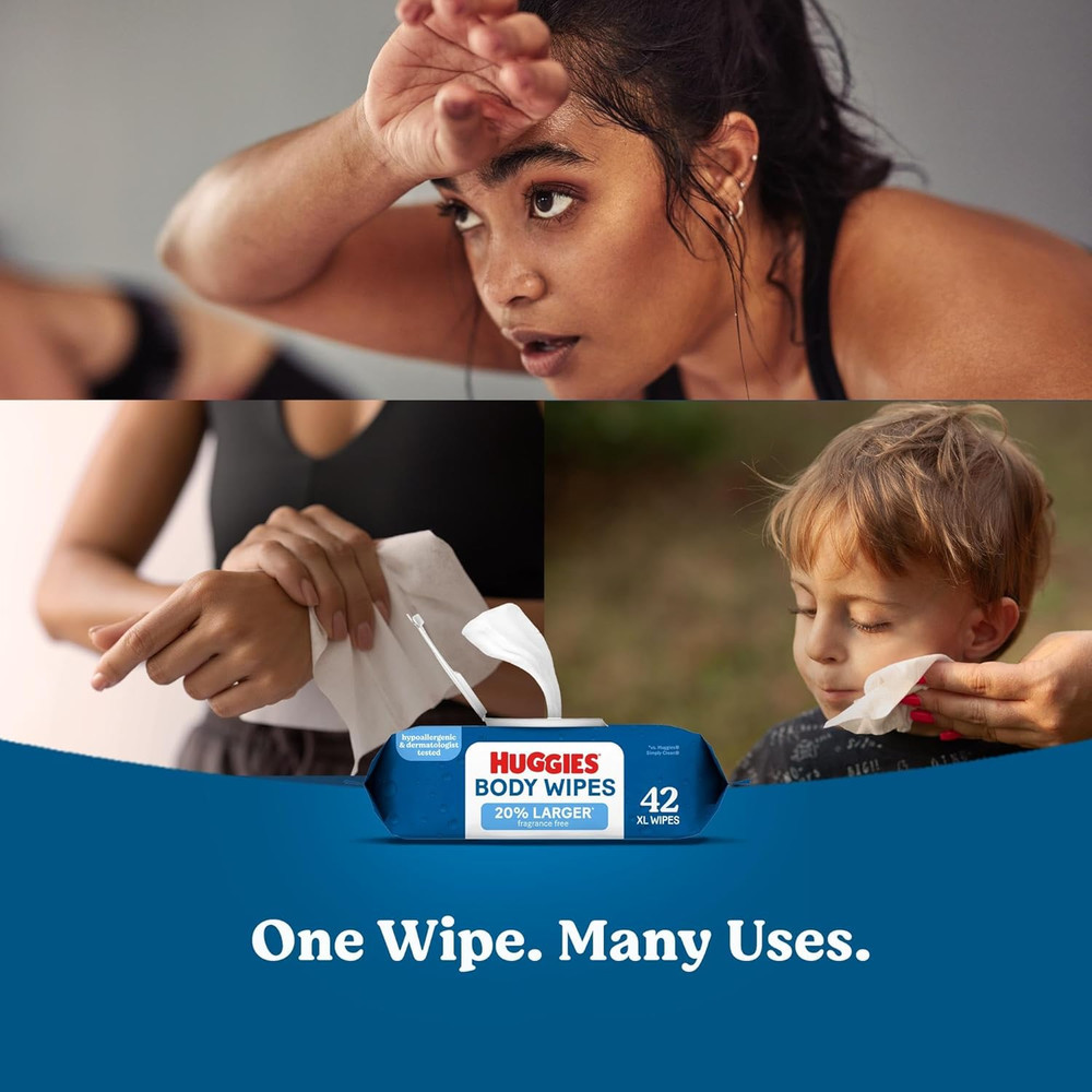 Extra Large Unscented Wipes, 1 Flip-Top Pack, 42 Count