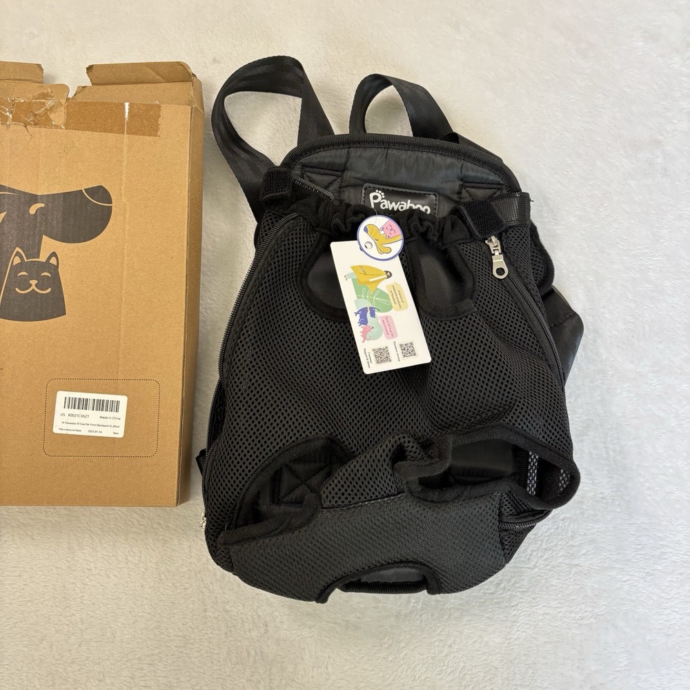 Pawaboo Front Pet Carrier Backpack Black New with Tags Size Medium