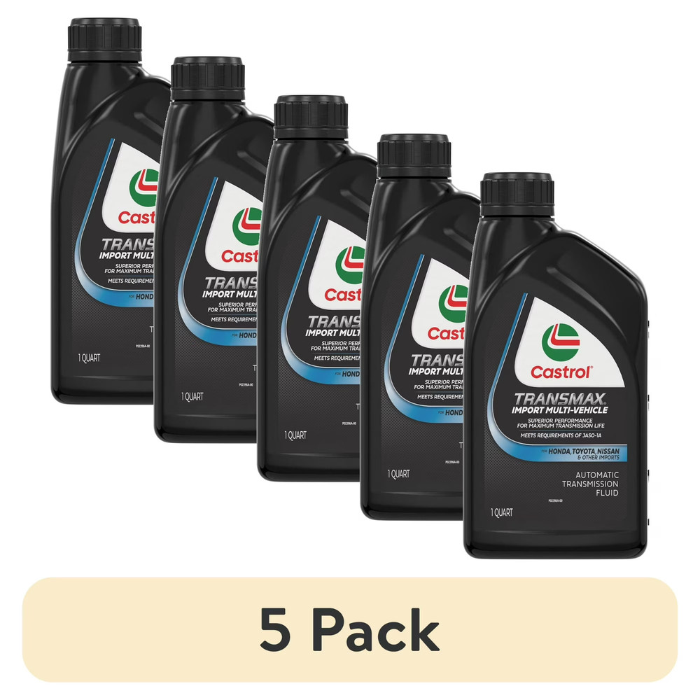 (5 pack) Castrol Transmax Import Multi-Vehicle Automatic Transmission Fluid, 1 Q