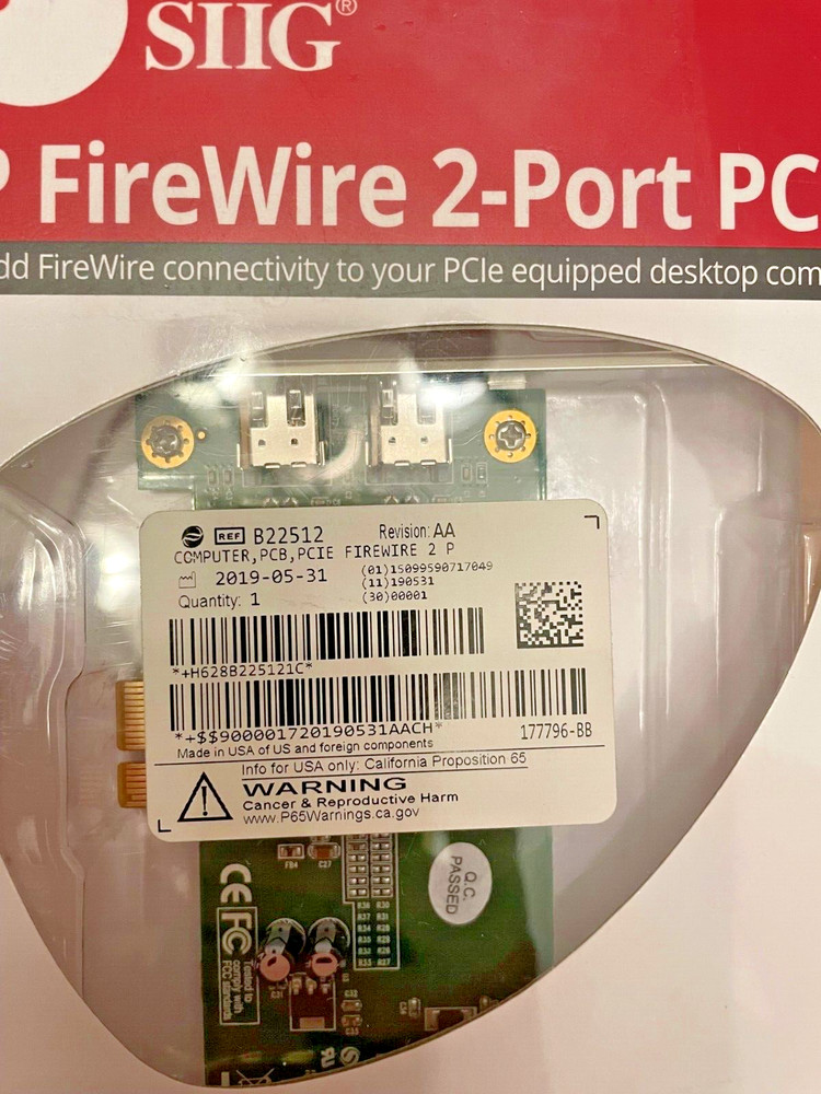SIIG DP FireWire 2-Port PCle - NEW