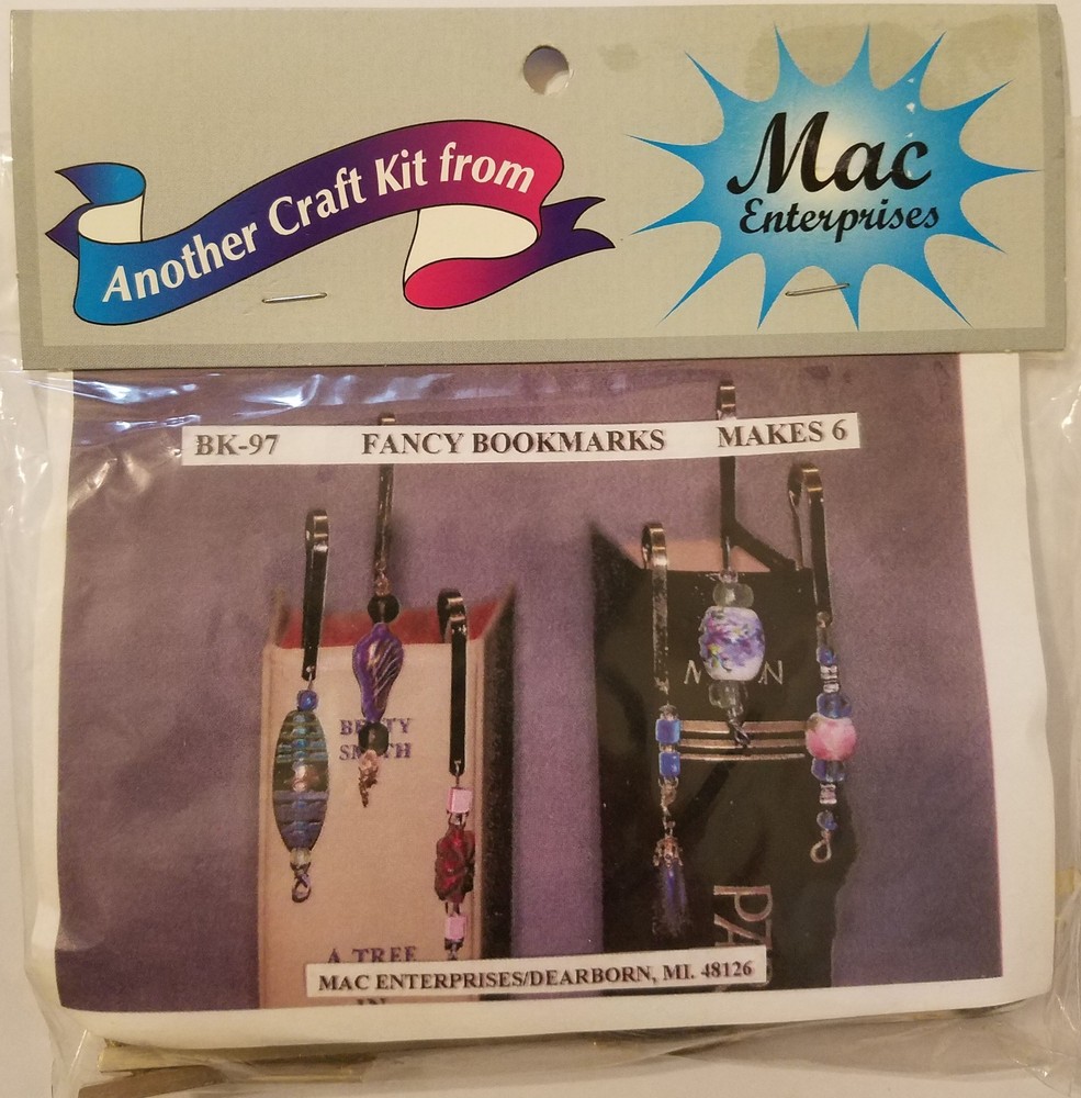 Fancy Bookmarks Glass Beaded Beading Craft Project Kit Mac Enterprises Vintage