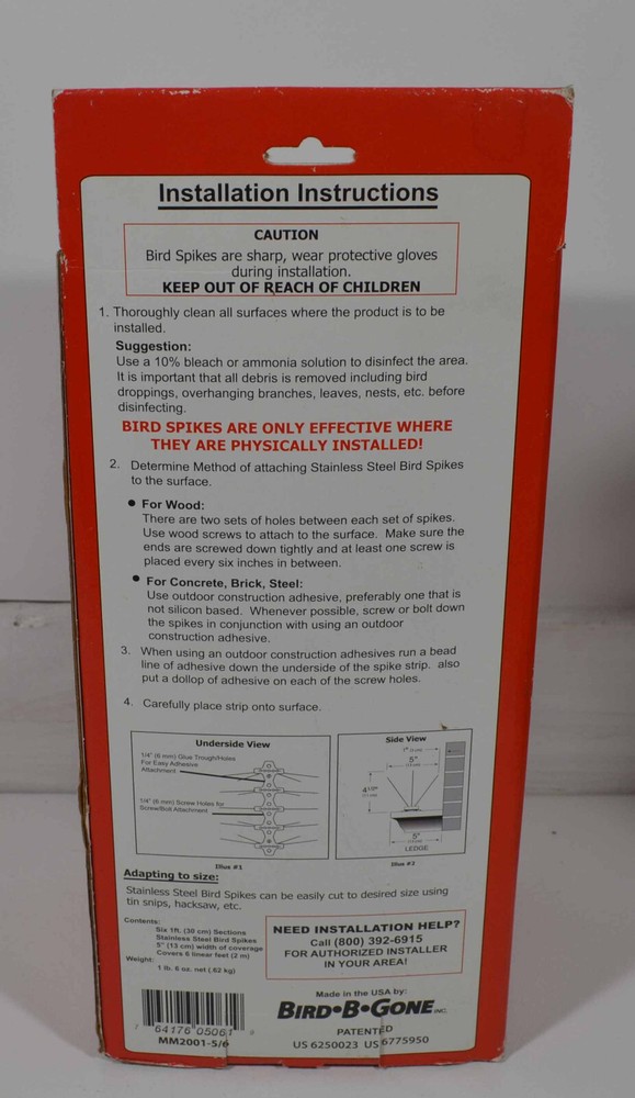 Bird-B-Gone Professional Bird Control - New never used - 6" - New and Complete!