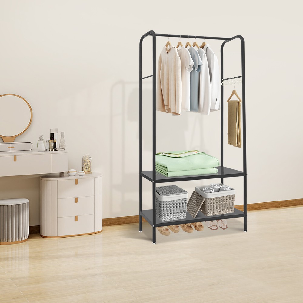 Clothes Rack with Bottom Shelves, Home Clothes Rack, Standing Clothes Rack New