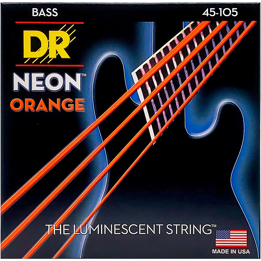 DR Strings Neon Orange Medium 4 String Bass Strings