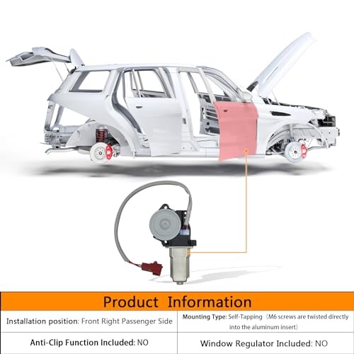 2 pins Front Right Passenger Side Power Window Motor Compatible with Dodge