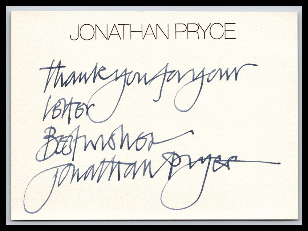 Jonathan Pryce - Actor - 3.5x5.5 Card - Signed / Autograph