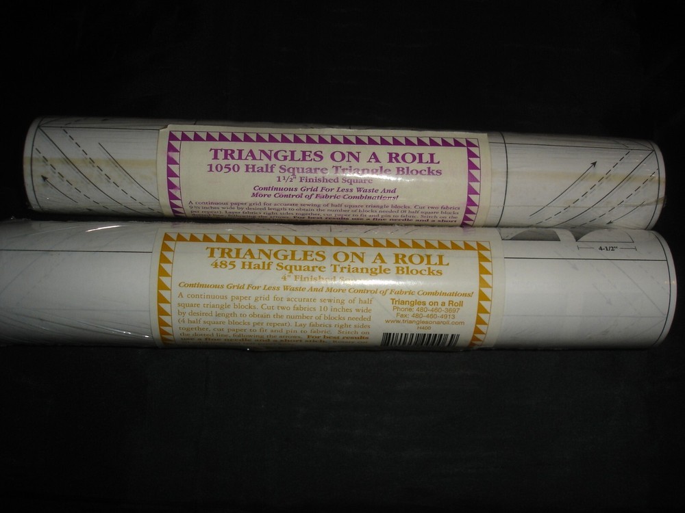 TRIANGLES ON A ROLL SET OF 2 HALF SQUARE TRIANGLE BLOCKS - 1 1/2", 4"