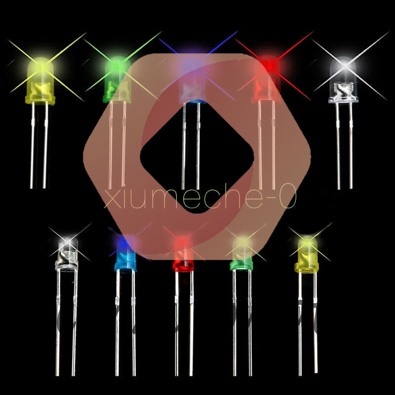150pcs 5mm 3mm LED Light White Red Green Yellow Assorted Emitting Diode M8