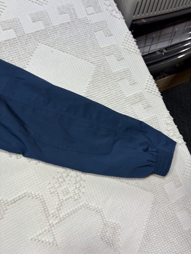 Orlebar Brown Shell Bomber Jacket Men Medium Stowable Hood Blue Full Zip