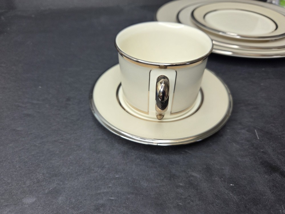 Lenox Ivory Frost 5 Piece Place Setting Platinum Trim