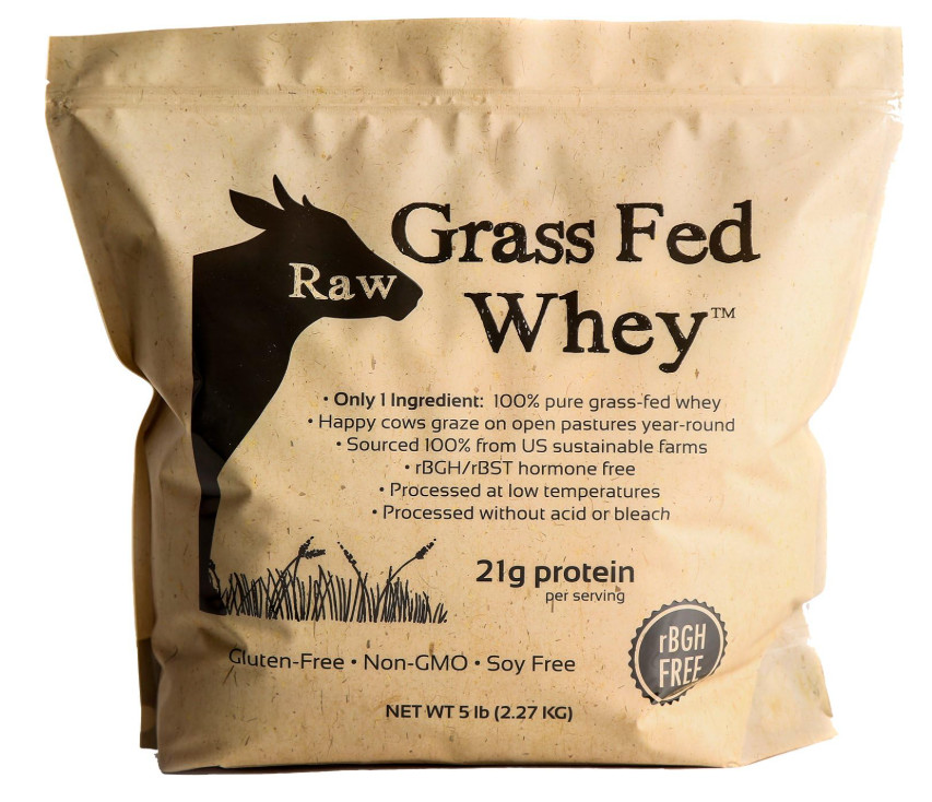 Raw Grass-Fed Whey Protein Powder Unflavored, 5 lb