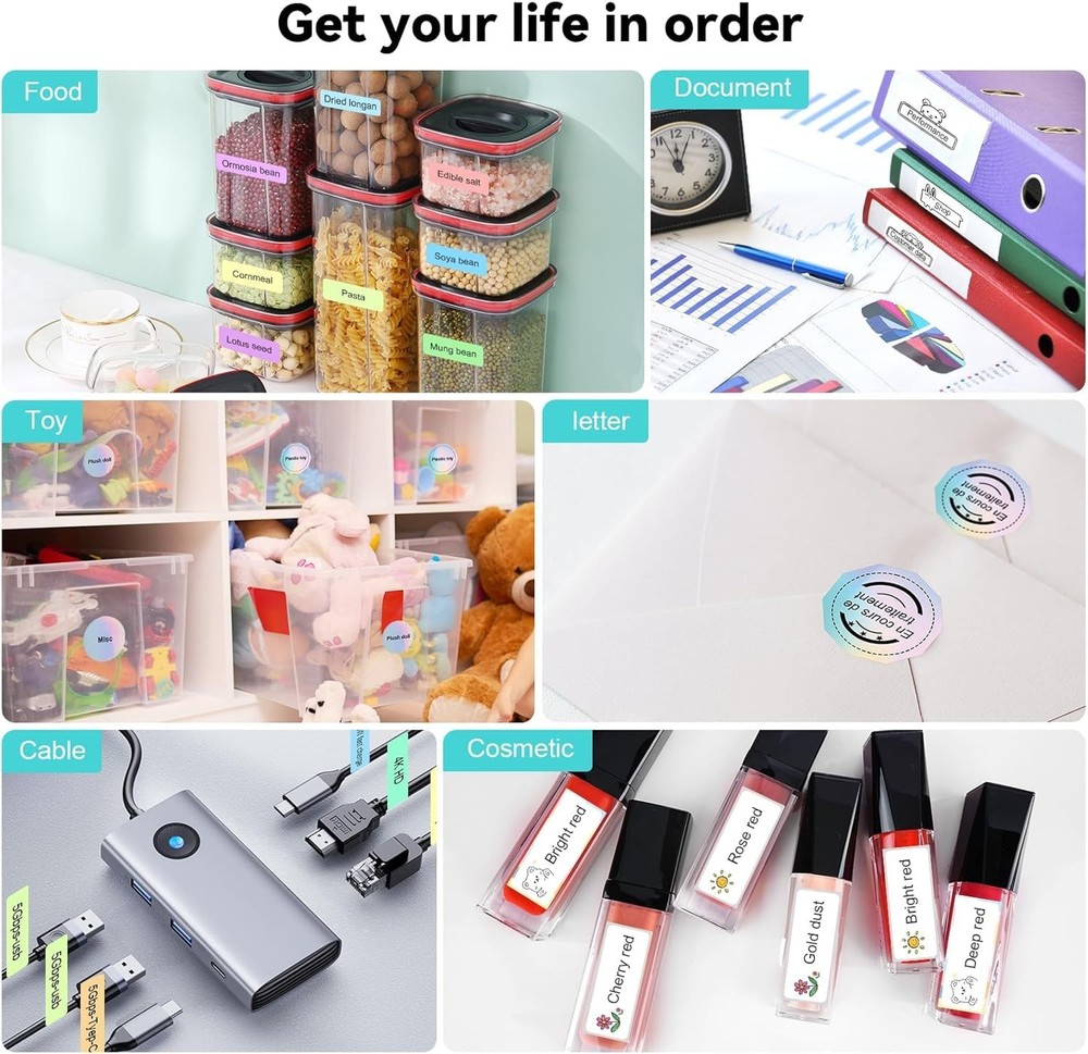 Label Maker Machine Portable Label Printer with Multiple Templates Wireless B...