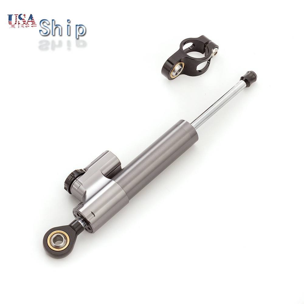CNC Gray&Black Steering Damper Motorcycle Stabilizer Linear Safety Control