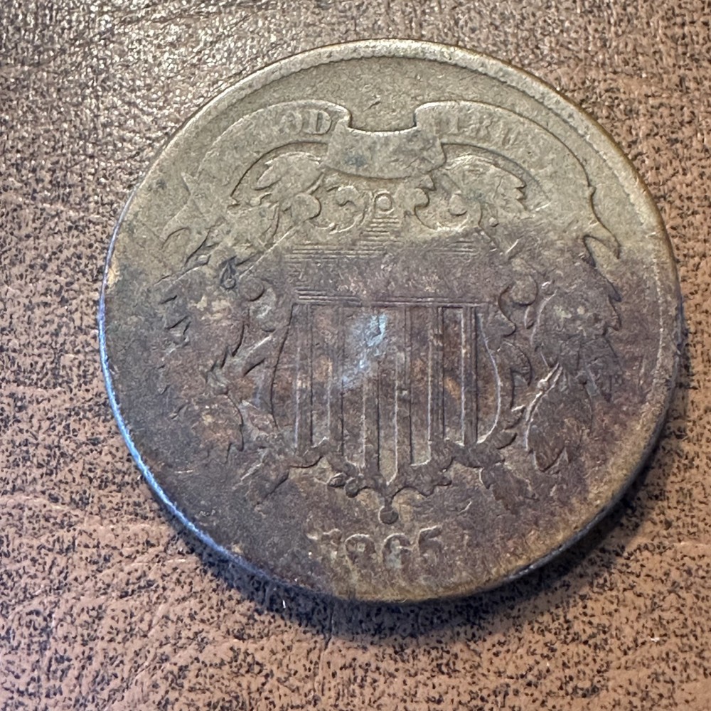 1865 Two Cents Piece Large Motto