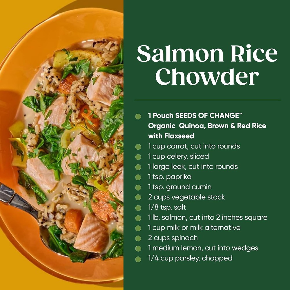 6-Pack Organic Flaxseed Quinoa & Rice Blend - Quick 90-Second Meal Solution