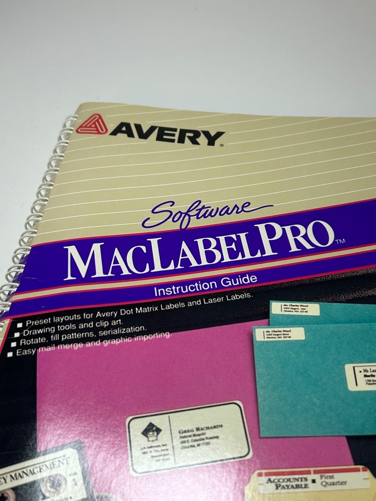 Avery - Mac Label Pro - Instruction Guide - 1991 Book Only