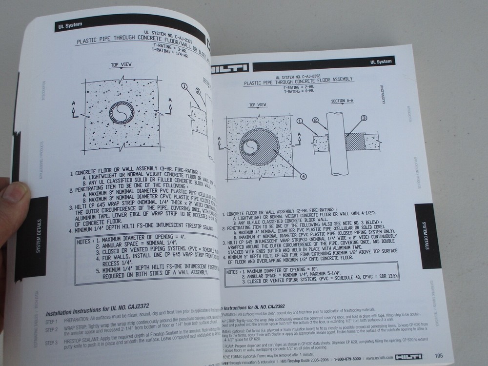 2006 Hilti North America Firestop Systems Through-Penetration Guide Manual