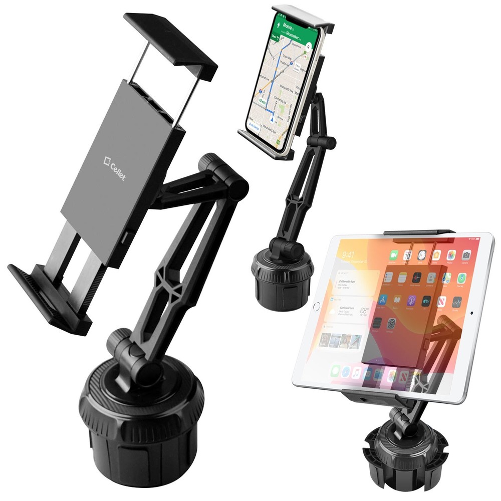 Car Cup Holder Phone Mount Compatible with iPhones, iPad, mini, Tablet, Android