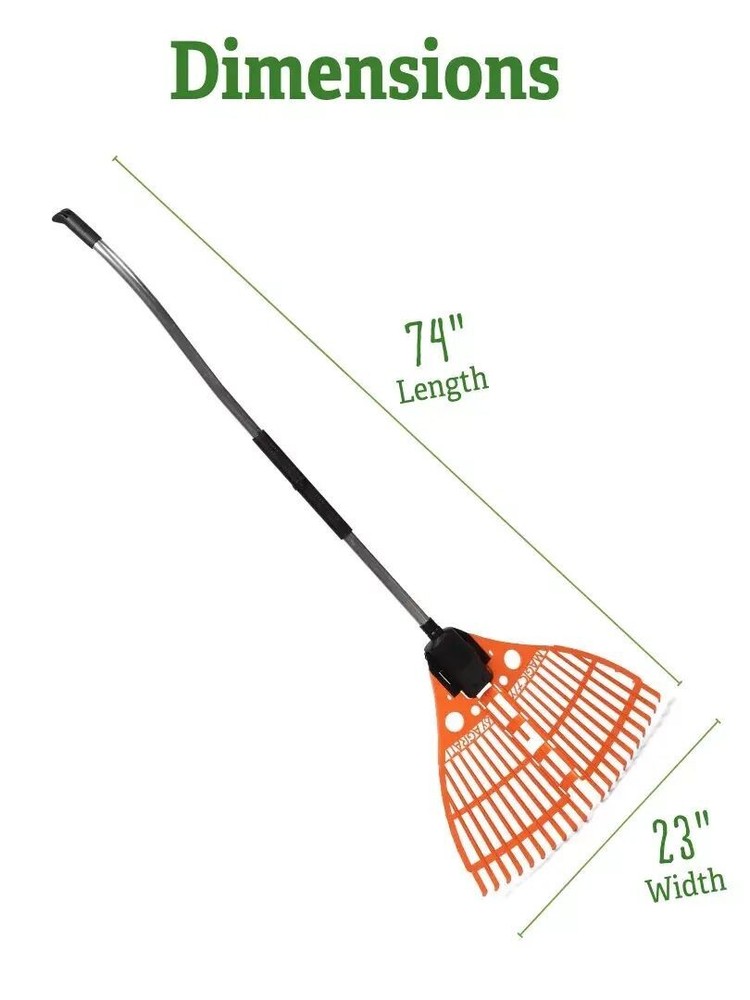 Agrati Magic Fly Leaf Rake / Lawn Rake - Detachable Handle