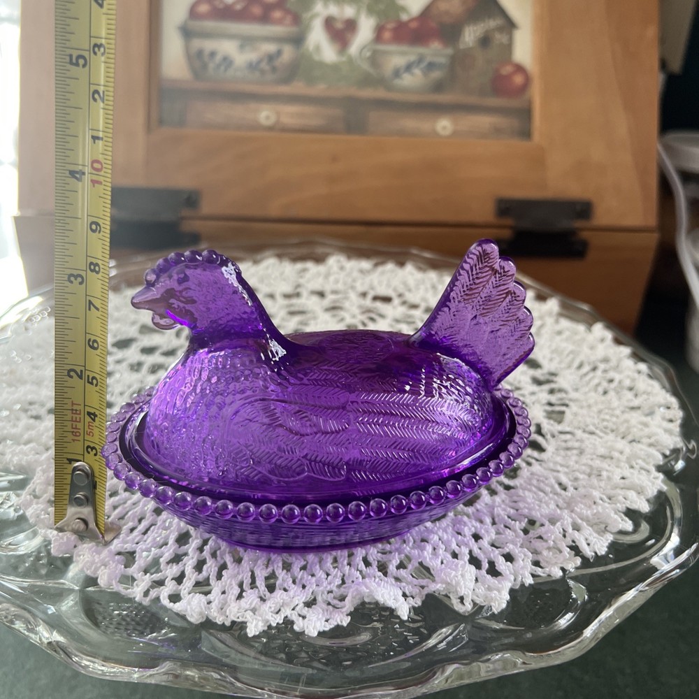 Purple Acrylic "Hen on Nest" Covered Dish