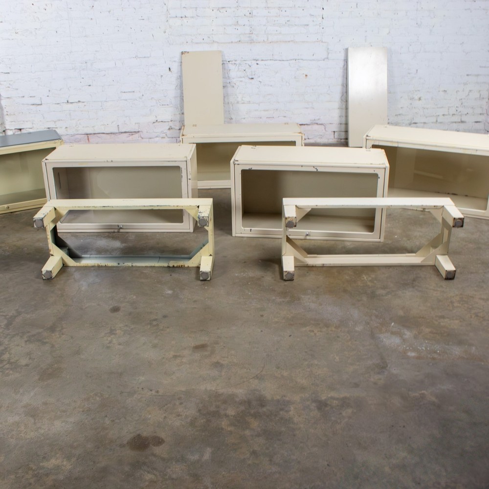 Industrial Rustic Pair Modular Stacking Barrister Bookcase by Globe-Wernicke