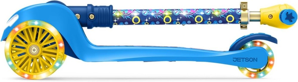 Beginner-Friendly Sonic Kids Kick Scooter, 3-Wheel, LED Lights & Foldable Frame