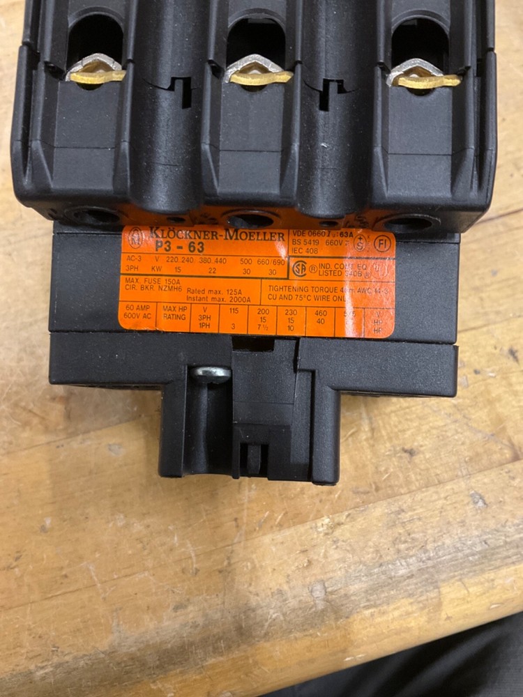 Klockner Moeller P3-63 Isolator Switch.