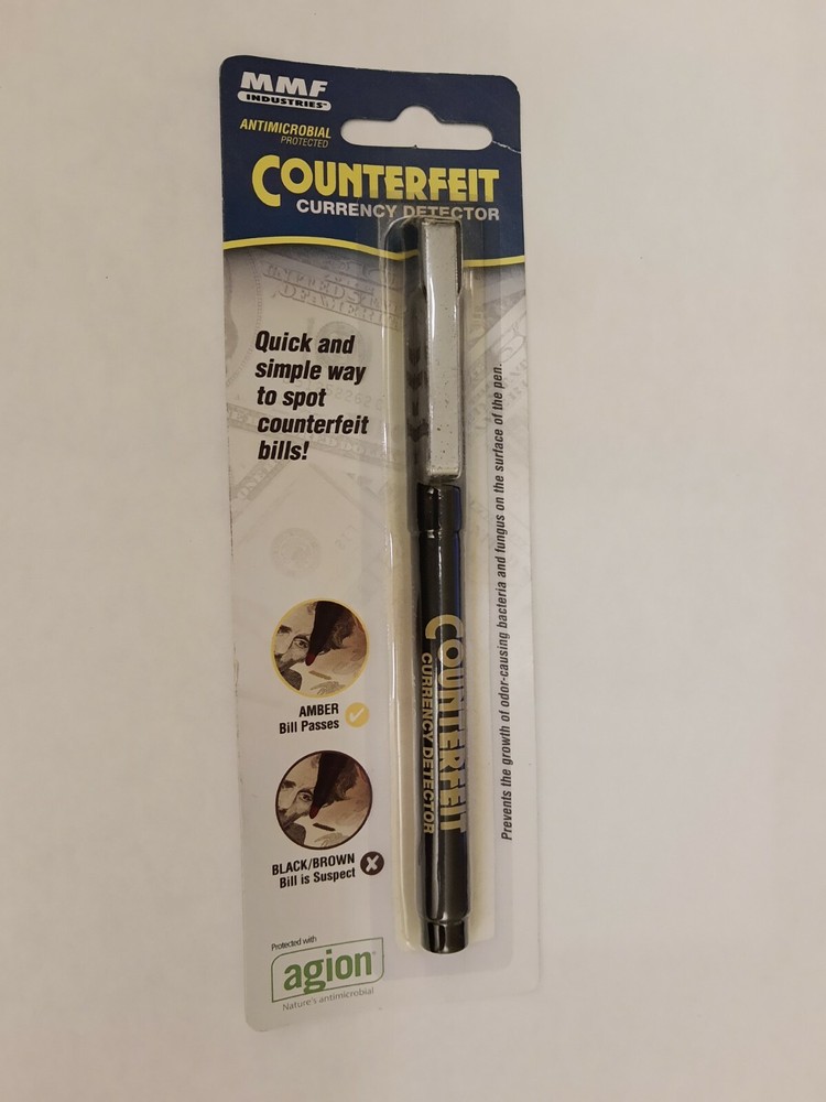 MMF Industries Counterfeit currency detector Pen ANTIMICROBIAL Protected